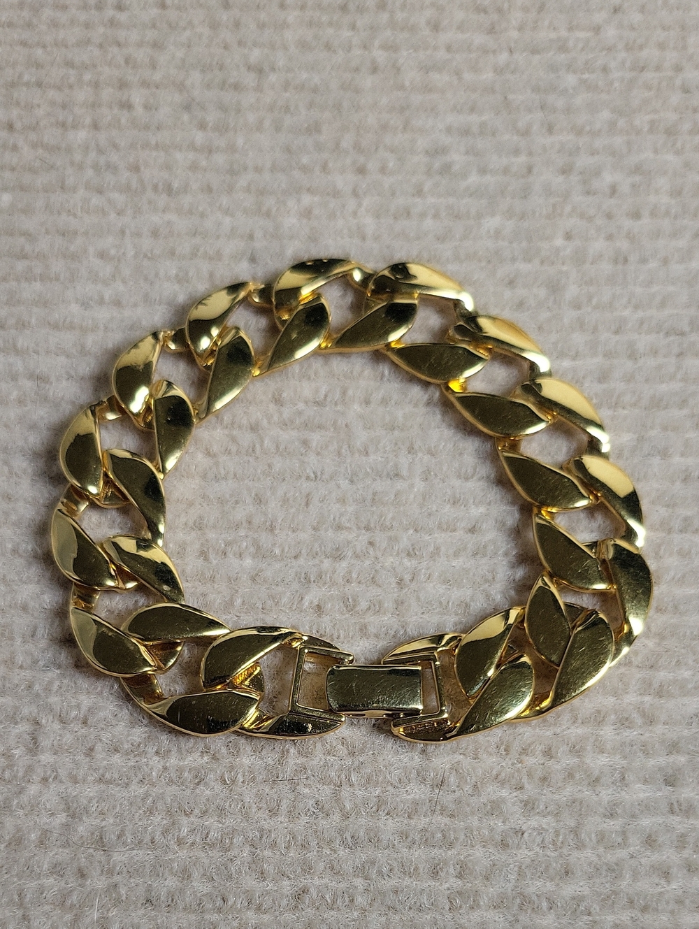 Monet Gold Tone Chunky Curb Link Bracelet - Picture 2 of 3